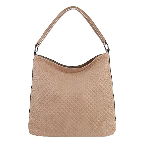 Ital-Design GROßE DAMEN SCHULTERTASCHE KUNSTLEDER USED OPTIK SHOPPER HANDTASCHE BEIGE von Ital-Design