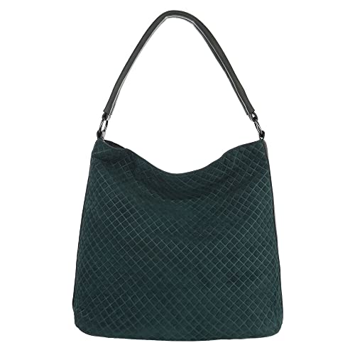 Ital-Design GROßE DAMEN SCHULTERTASCHE KUNSTLEDER USED OPTIK SHOPPER HANDTASCHE GRÜN von Ital-Design