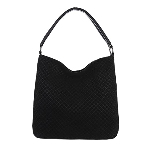 Ital Design GROßE DAMEN SCHULTERTASCHE KUNSTLEDER USED OPTIK SHOPPER HANDTASCHE SCHWARZ von Ital Design