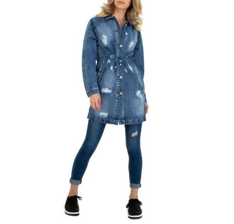 Ital-Design Hemdbluse Damen Freizeit (77187384) Jeansstoff Hemdbluse in Blau von Ital-Design