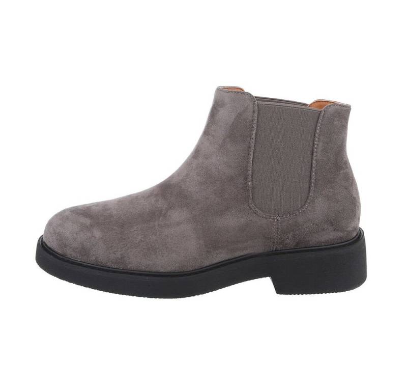 Coolwalk Herren Chelsea Freizeit Stiefelette (85255695) Blockabsatz Boots in Grau von Coolwalk