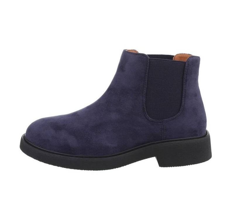 Coolwalk Herren Chelsea Freizeit Stiefelette (85255699) Blockabsatz Boots in Blau von Coolwalk