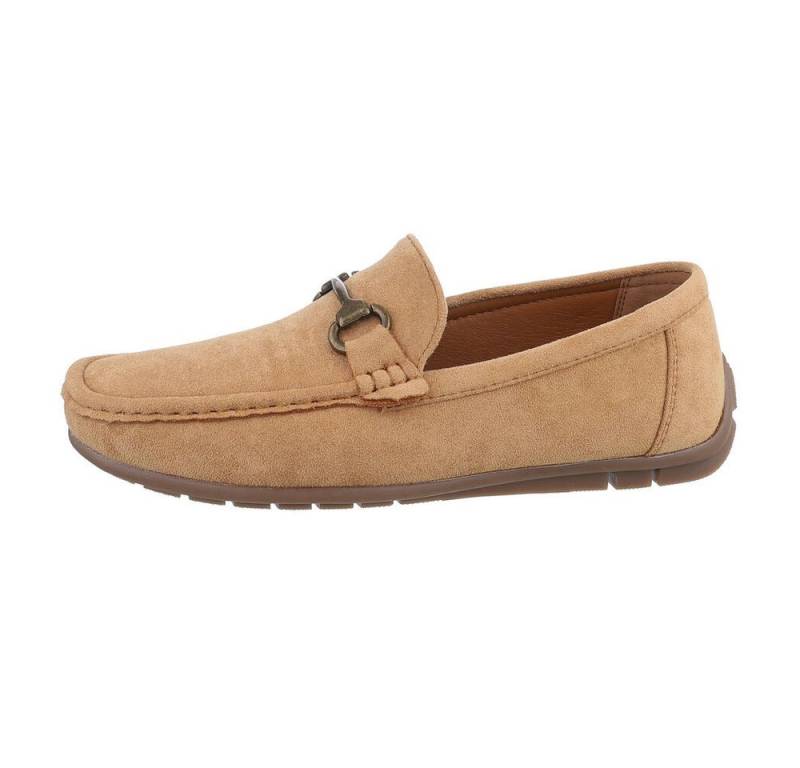 Coolwalk Herren Mokassin mit modischer Schnalle für Freizeit Slipper (86018912) Flach Slipper in Camel von Coolwalk