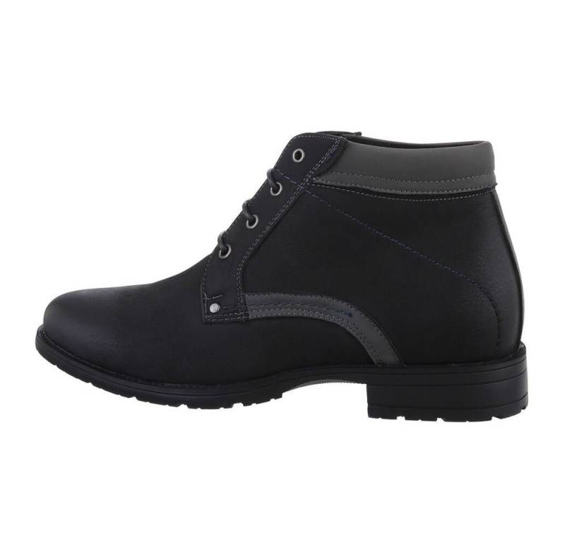 Coolwalk Herren Schnürschuhe Freizeit Stiefelette (79225086) Blockabsatz Boots in Schwarz von Coolwalk
