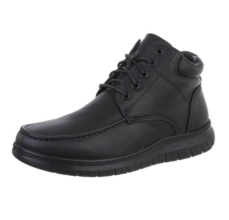 Coolwalk Herren Schnürschuhe Freizeit Stiefelette (88491754) Flach Boots in Schwarz von Coolwalk