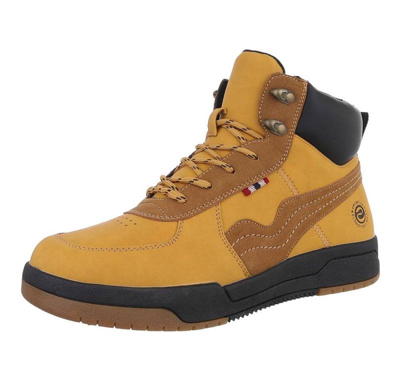 Coolwalk Herren Schnürschuhe Freizeit Stiefelette (88491764) Flach Boots in Camel von Coolwalk
