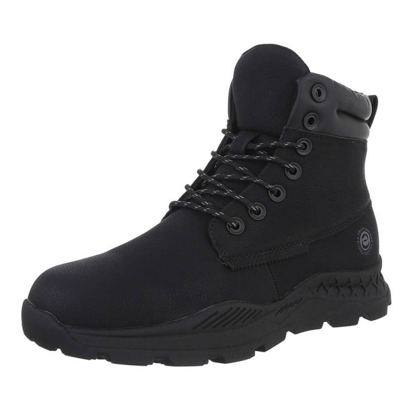 Coolwalk Herren Schnürschuhe Freizeit Stiefelette (88491791) Flach Boots in Schwarz von Coolwalk