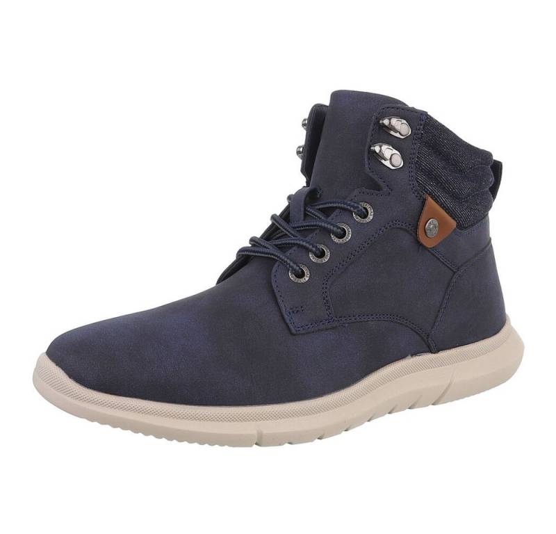Coolwalk Herren Schnürschuhe Freizeit Stiefelette (88491833) Flach Boots in Dunkelblau von Coolwalk