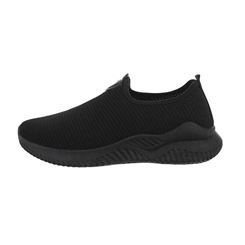 Ital Design Herrenschuhe Freizeitschuhe Sneakers, J107-1-, Synthetik, Schwarz, Gr. 44 von Ital Design