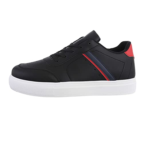 Ital Design Herrenschuhe Freizeitschuhe Sneakers, J2309-1-, Kunstleder, Schwarz Weiß, Gr. 42 von Ital Design