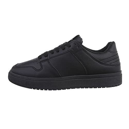 Ital Design Herrenschuhe Freizeitschuhe Sneakers, J501-, Kunstleder, Schwarz, Gr. 43 von Ital Design