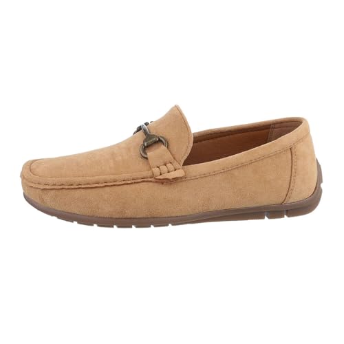 Ital Design Herrenschuhe Halbschuhe Slipper, RQ063-, Textil, Camel, Gr. 43 von Ital Design