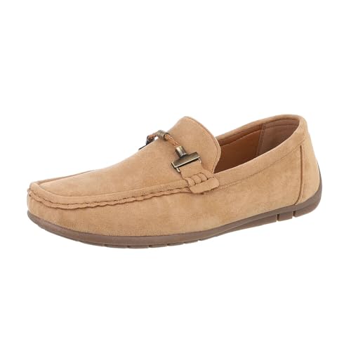 Ital Design Herrenschuhe Halbschuhe Slipper, RQ065-, Textil, Camel, Gr. 41 von Ital Design