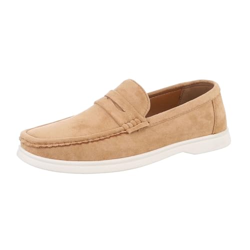 Ital Design Herrenschuhe Halbschuhe Slipper, RQ066-, Textil, Camel, Gr. 40 von Ital Design