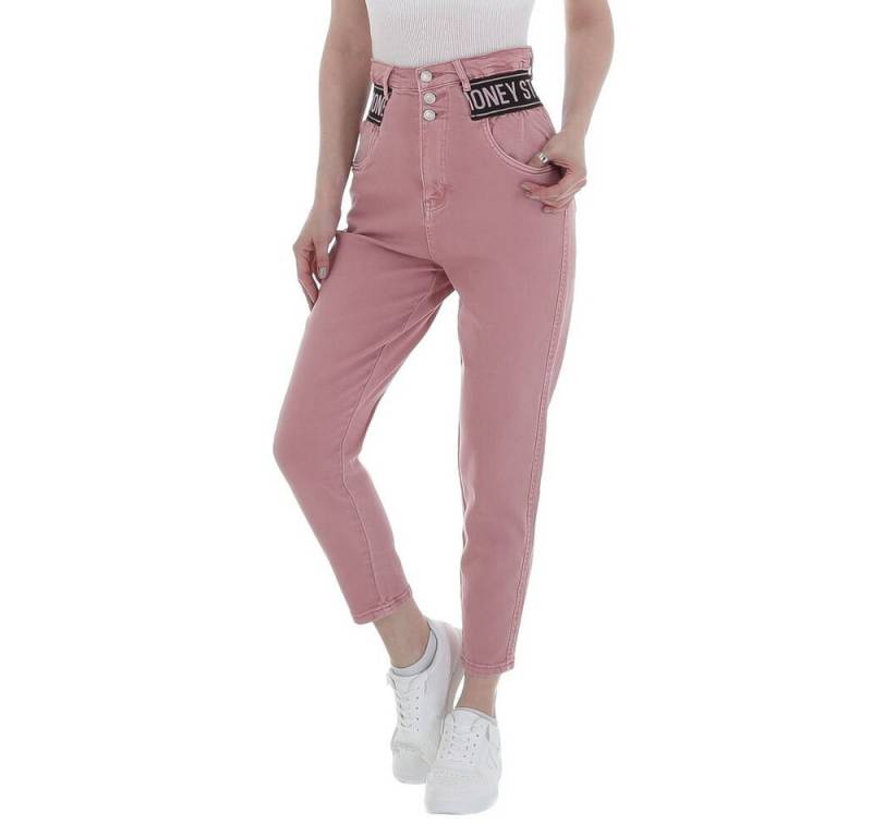Ital-Design High-waist-Jeans Damen Freizeit Stretch High Waist Jeans in Rosa von Ital-Design