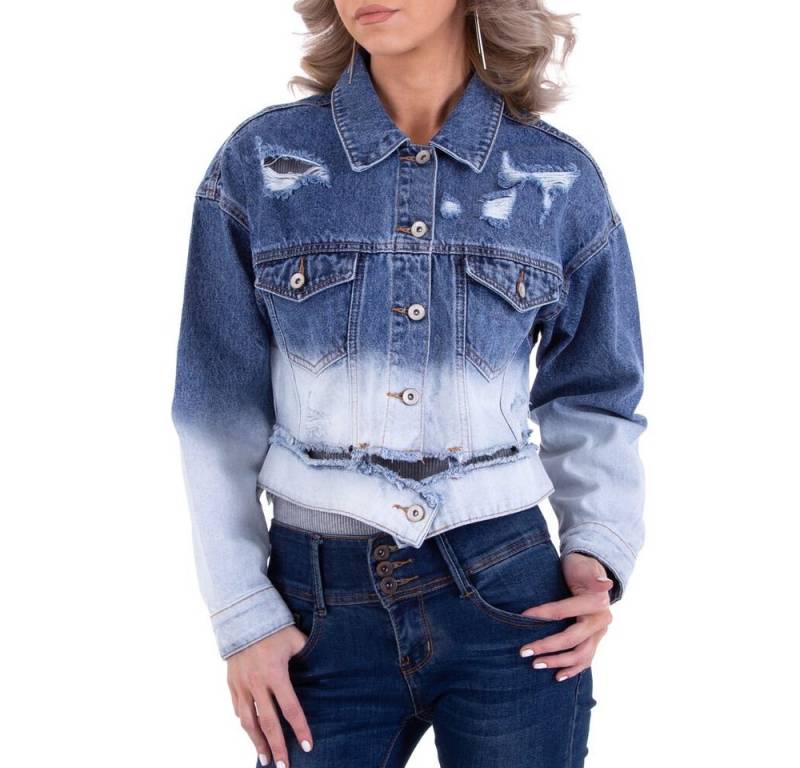 Ital-Design Jeansjacke Damen Freizeit (79416104) Destroyed-Look Jeansjacke in Blau von Ital-Design