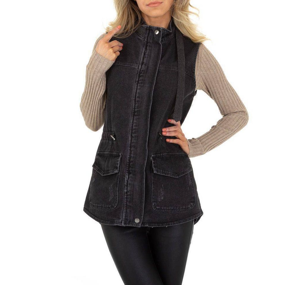 Ital-Design Jeansjacke Damen Freizeit Jeansstoff Jeansjacke in Schwarz Ital-Design Jeansjacke Damen Freizeit Jeansstoff Jeansjacke in Schwarz von Ital-Design