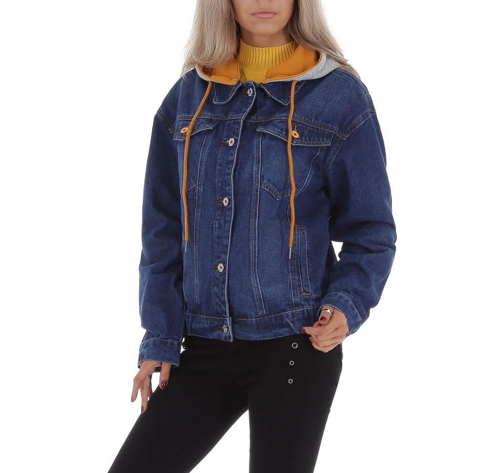 Ital-Design Jeansjacke Damen Freizeit Kapuze (abnehmbar) Jeansjacke in Blau von Ital-Design