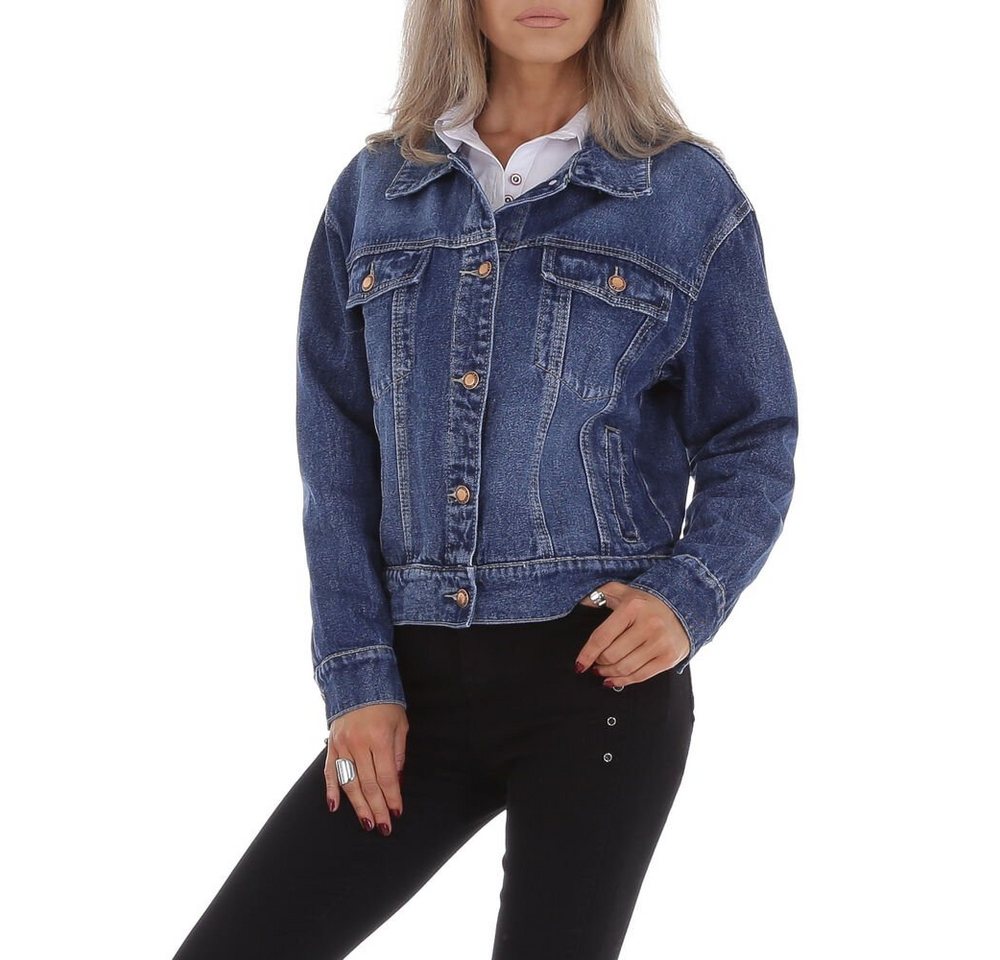 Ital-Design Jeansjacke Damen Freizeit Used-Look Jeansjacke in Blau von Ital-Design