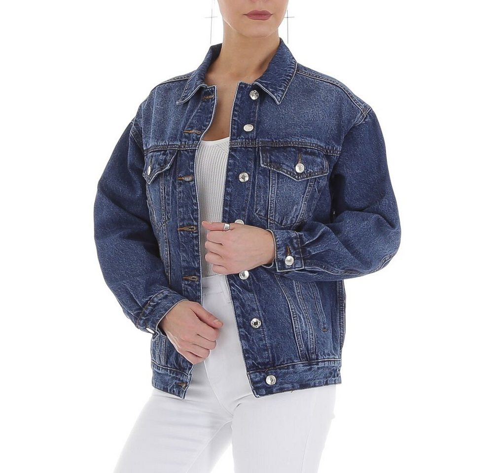 Ital-Design Jeansjacke Damen Freizeit Used-Look Jeansjacke in Blau von Ital-Design