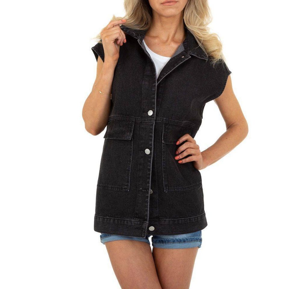 Ital-Design Jeansjacke Damen Freizeit Wickel Jeansstoff Jeansjacke in Schwarz Ital-Design Jeansjacke Damen Freizeit Wickel Jeansstoff Jeansjacke in Schwarz von Ital-Design
