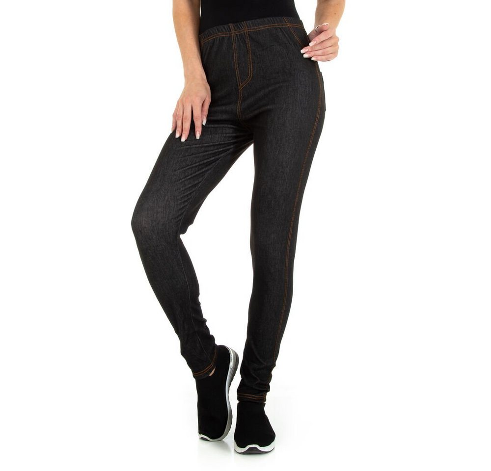 Ital-Design Jeansleggings Damen Freizeit Stretch Jeggings in Schwarz von Ital-Design