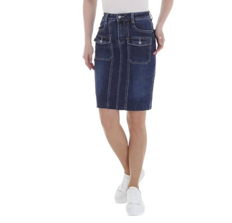Ital-Design Jeansrock Damen Freizeit Stretch Jeansrock in Blau von Ital-Design