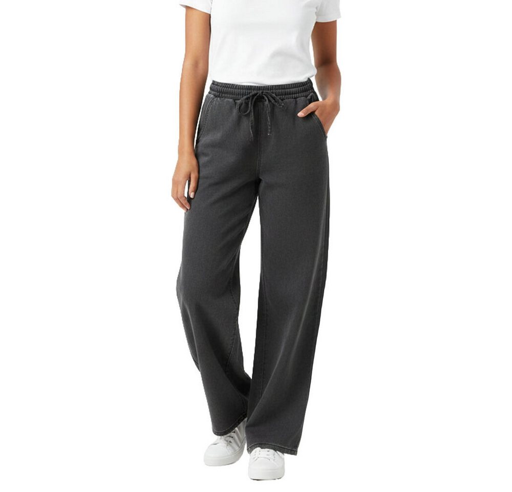 Ital-Design Jogg Pants Weit geschnittene Freizeithose mit elastischer Taille (90800246) Used-Look Stretch Relaxed Fit Jeans in Dunkelgrau von Ital-Design