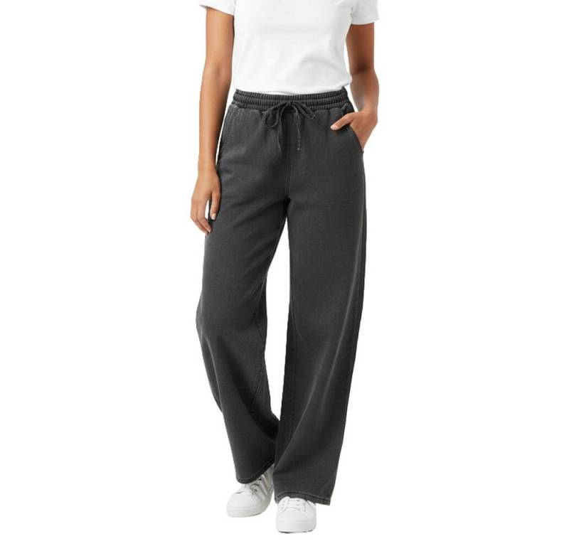 Ital-Design Jogg Pants Weit geschnittene Freizeithose mit elastischer Taille (90800243) Used-Look Stretch Relaxed Fit Jeans in Dunkelgrau von Ital-Design