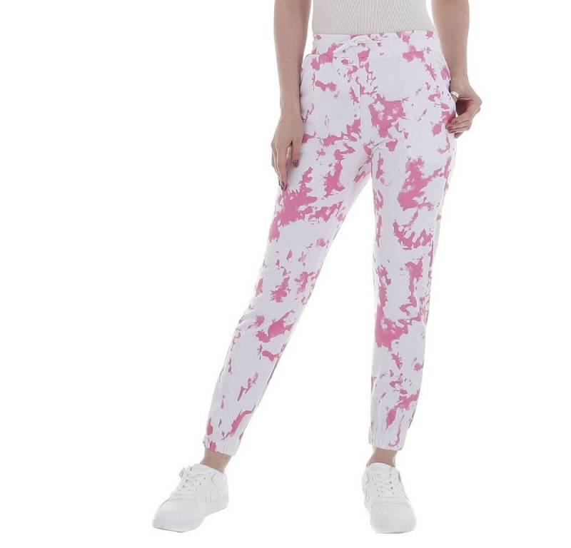 Ital-Design Jogginghose Damen Freizeit Camouflage Stretch Jogginghose in Rosa von Ital-Design
