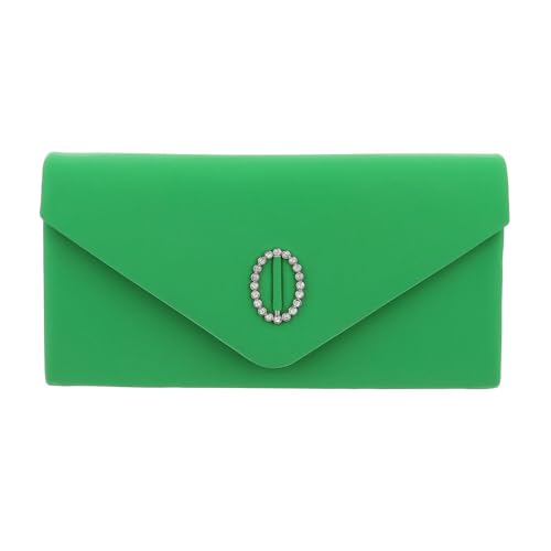 Ital Design KLEINE DAMEN ABENDTASCHE KUNSTLEDER CLUTCH SCHULTERTASCHE MIT STRASS GRÜN von Ital Design