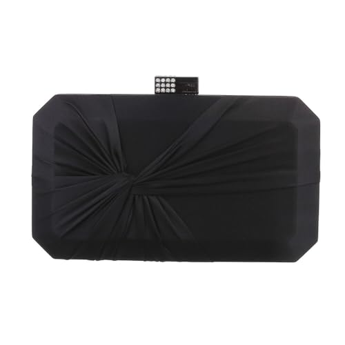 Ital Design KLEINE DAMEN ABENDTASCHE SATIN CLUTCH SCHULTERTASCHE SCHWARZ von Ital Design