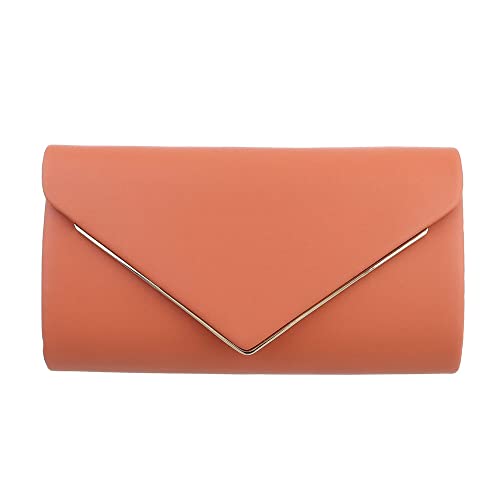 Ital Design KLEINE DAMEN CLUTCH KUNSTLEDER ABENDTASCHE SCHULTERTASCHE ORANGE von Ital Design