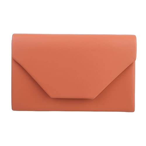 Ital Design KLEINE DAMEN CLUTCH KUNSTLEDER ABENDTASCHE SCHULTERTASCHE ORANGE von Ital Design