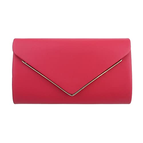 Ital Design KLEINE DAMEN CLUTCH KUNSTLEDER ABENDTASCHE SCHULTERTASCHE PINK von Ital Design