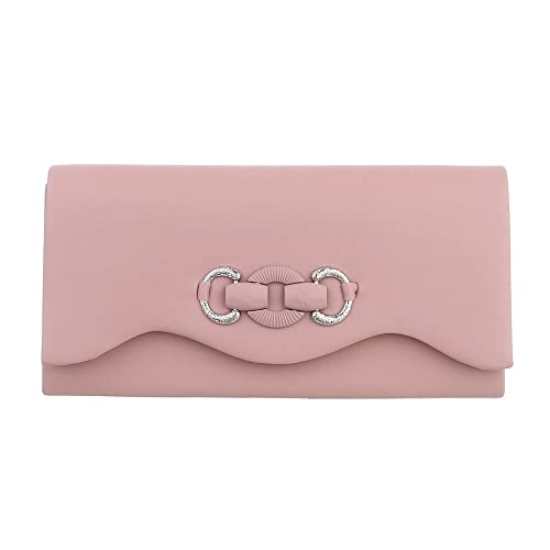 Ital Design KLEINE DAMEN CLUTCH KUNSTLEDER ABENDTASCHE SCHULTERTASCHE ROSA von Ital Design