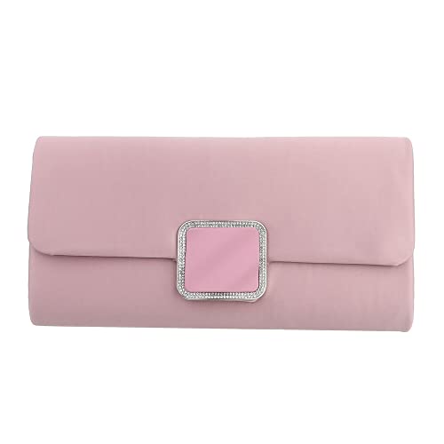 Ital Design KLEINE DAMEN CLUTCH SATIN ABENDTASCHE SCHULTERTASCHE ROSA von Ital Design