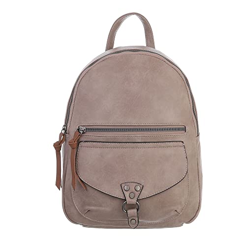 Ital Design KLEINE DAMEN RUCKSACK KUNSTLEDER USED OPTIK FREIZEITTASCHE BEIGE von Ital Design