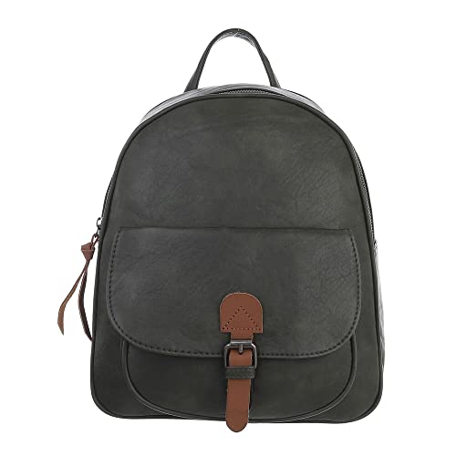 Ital Design KLEINE DAMEN RUCKSACK KUNSTLEDER USED OPTIK FREIZEITTASCHE GRÜN von Ital Design