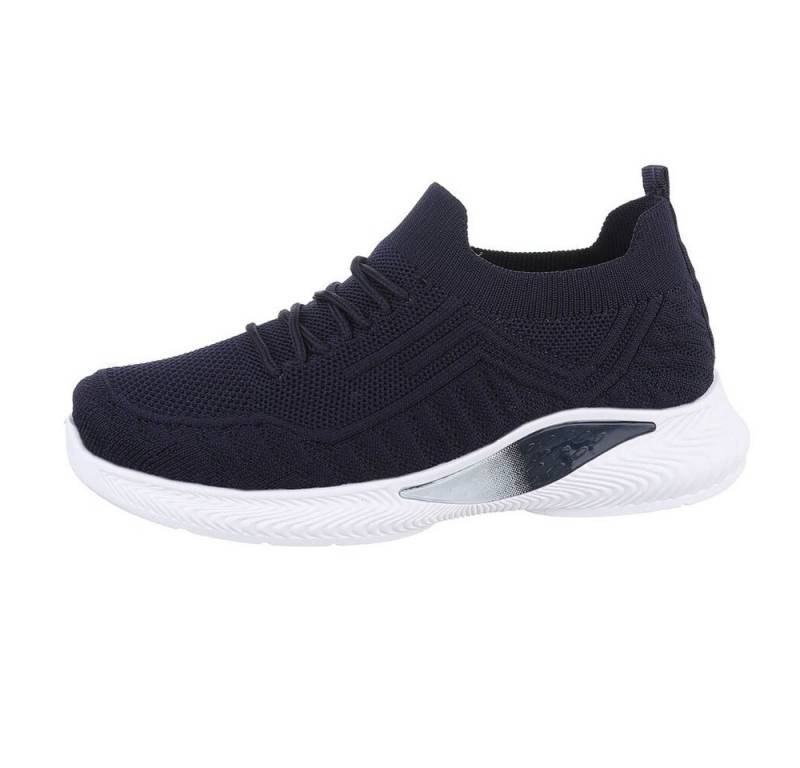 Ital-Design Kinder Low-Top Freizeit Sneaker Flach Freizeitschuhe in Dunkelblau von Ital-Design