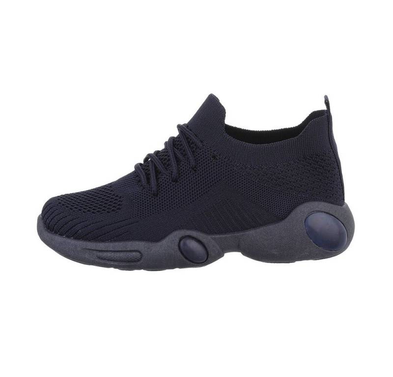 Ital-Design Kinder Low-Top Freizeit Sneaker Flach Freizeitschuhe in Dunkelblau von Ital-Design