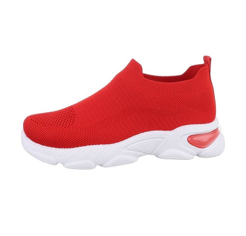 Ital-Design Kinder Low-Top Freizeit Sneaker Flach Freizeitschuhe in Rot von Ital-Design