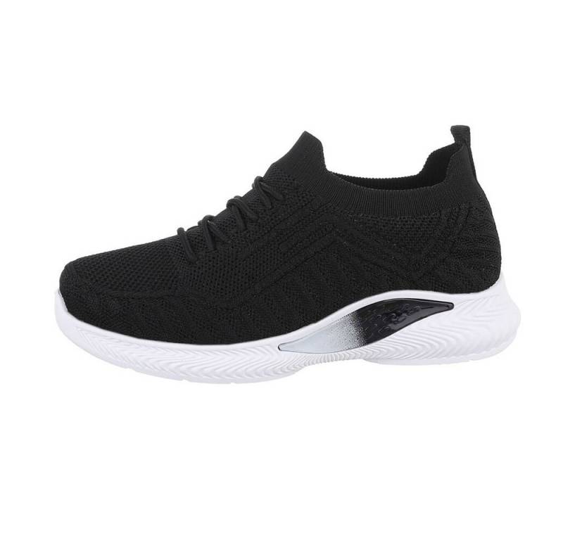Ital-Design Kinder Low-Top Freizeit Sneaker Flach Freizeitschuhe in Schwarz von Ital-Design