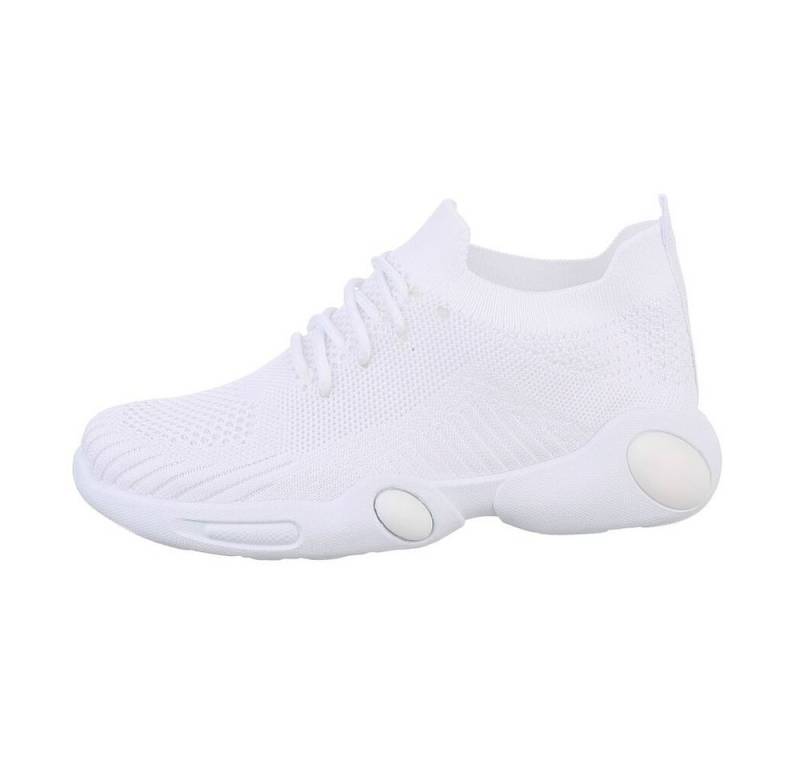 Ital-Design Kinder Low-Top Freizeit Sneaker Flach Freizeitschuhe in Weiß von Ital-Design