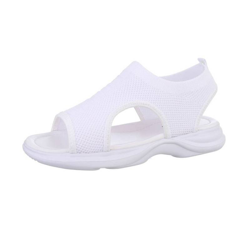 Ital-Design Kinder Schlupfschuhe Freizeit Sandale (86530421) Blockabsatz Sandalen in Weiß von Ital-Design