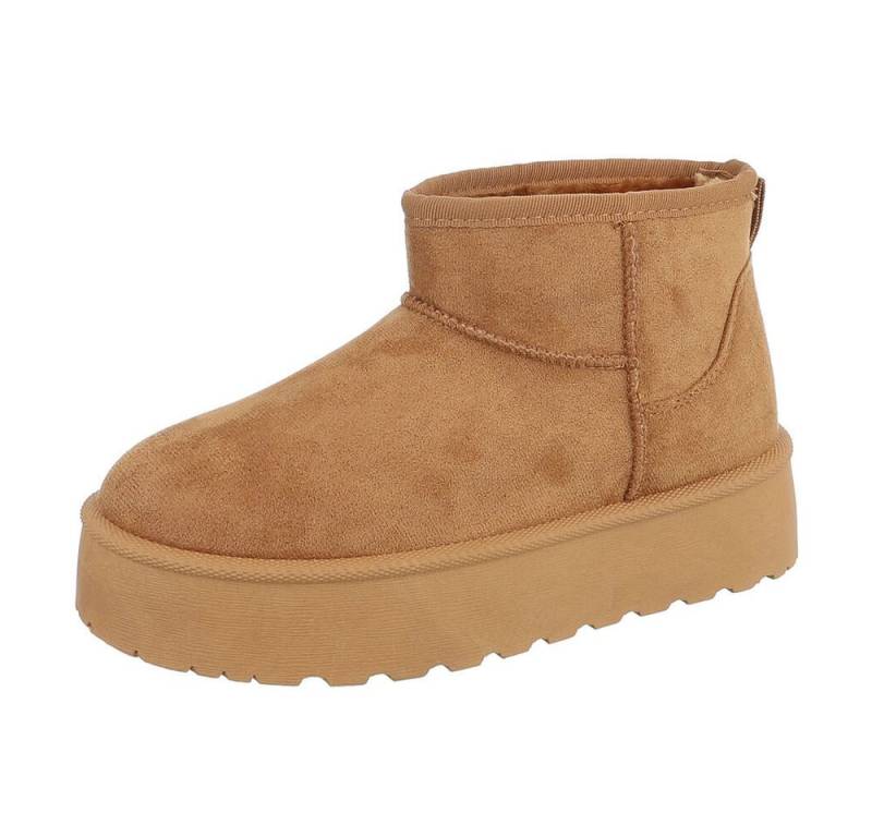 Ital-Design Kinder Snowboots Freizeit Stiefelette (87124594) Flach Stiefeletten in Camel von Ital-Design