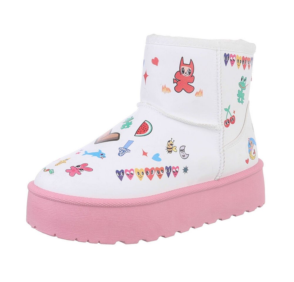 Ital-Design Kinder Snowboots Freizeit Stiefelette (87214297) Flach Stiefeletten in Rosa von Ital-Design