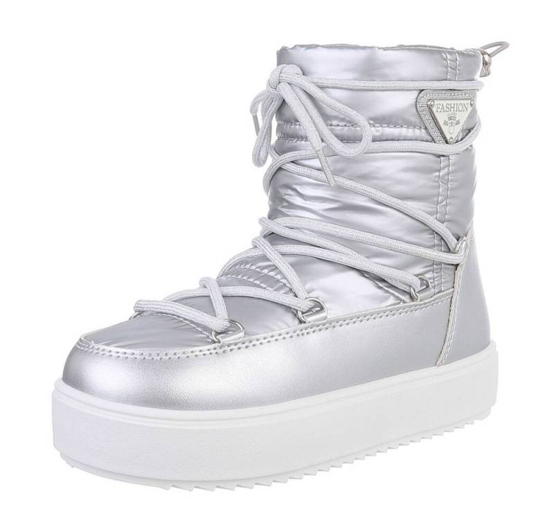Ital-Design Kinder Snowboots Freizeit Stiefelette (87531929) Flach Stiefeletten in Silber von Ital-Design