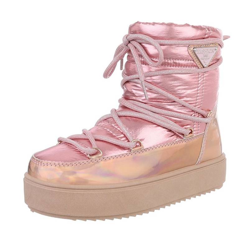 Ital-Design Kinder Snowboots Freizeit Stiefelette (87531931) Flach Stiefeletten in Pink von Ital-Design