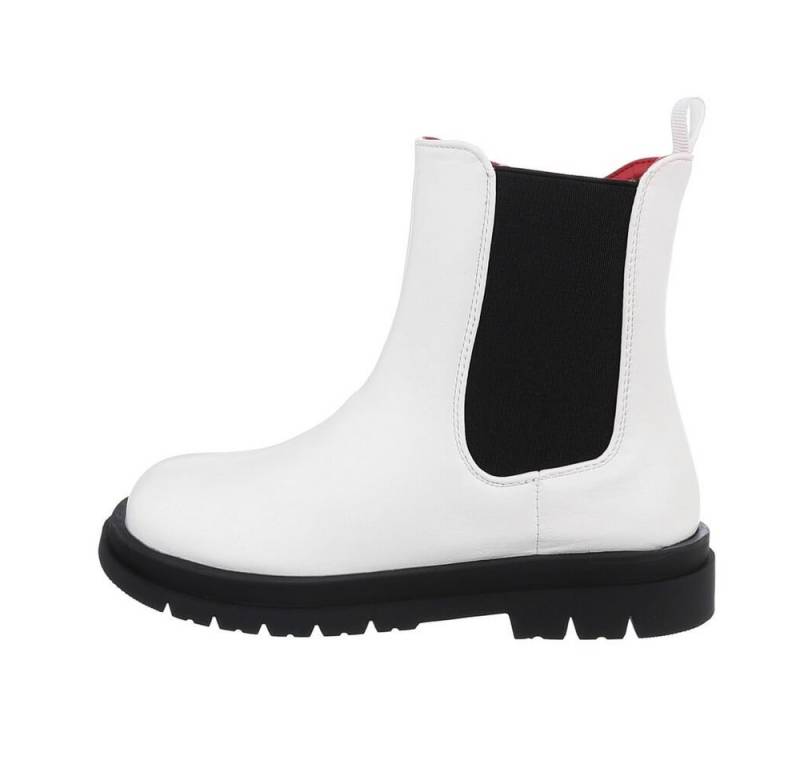 Ital-Design Kinder Stiefeletten Stiefelette (84351942) Blockabsatz Stiefeletten in Weiß von Ital-Design